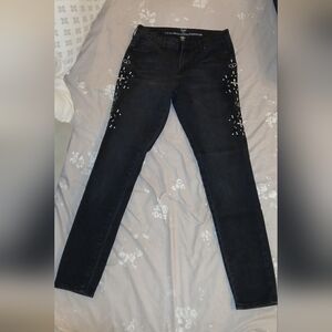 Versace Jeans Collection Black Skinny Jeans with Embellishments